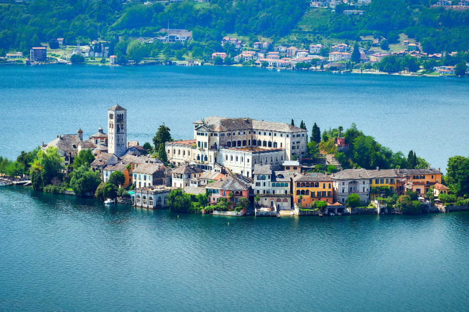 an island full of historic buildings.